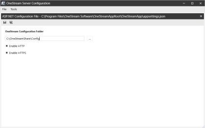 OneStream Configuration Folder Dialog Box